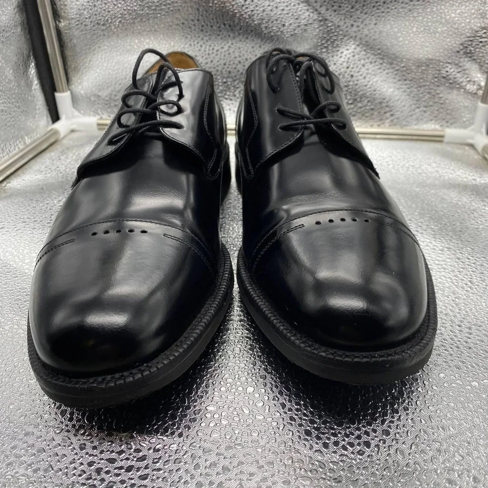 Johnston‎ & Murphy Signature Series Bradford Oxfords Shoes Mens 8 Black Leather